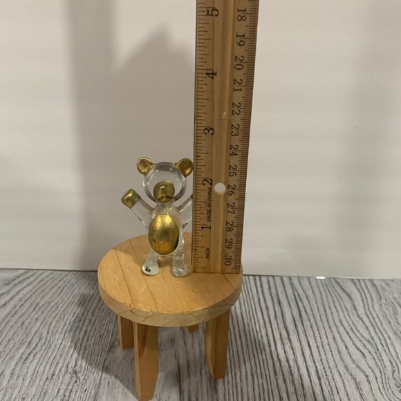 PAC Prestige American Corp Glass Art And Brass Bear Figurine - Picture 6 of 6